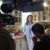 On set with Vitas commercial